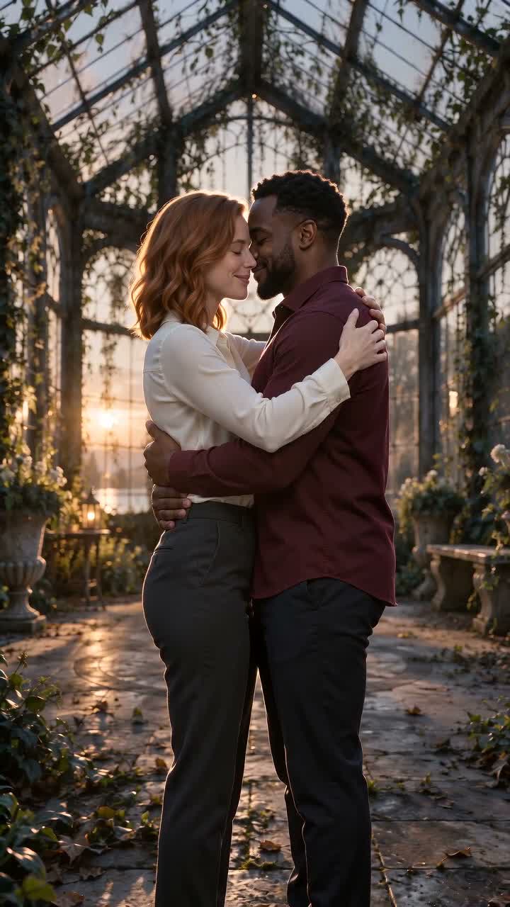 The same setting in warm light. Both human, alive and together.
